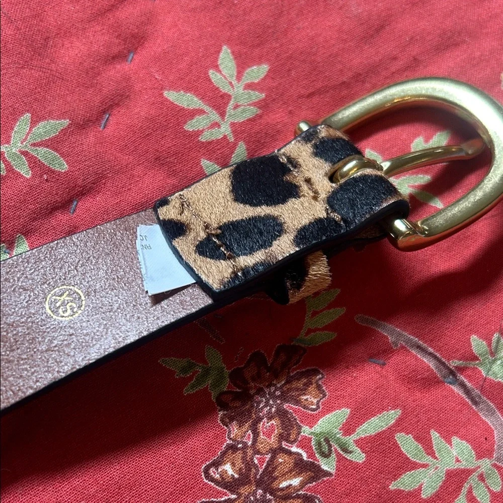 J. Crew Leopard Print Belt with Gold Buckle - Picture 5 of 6